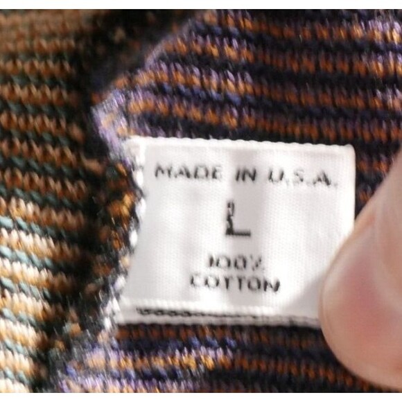 Vintage Vittorio Rocchetti 90s Sweater L Men's Brown Graphic 100% Cotton - Picture 16 of 16